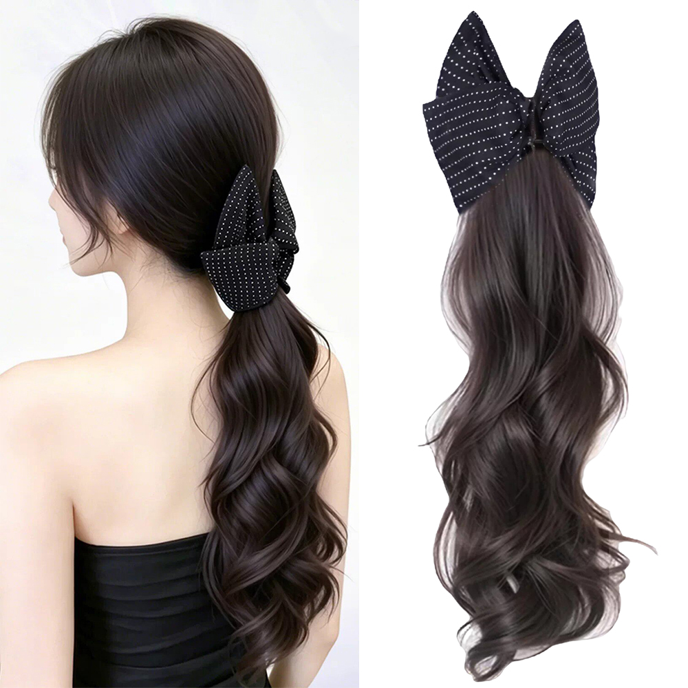 Event Suppliers - 여성용 보우 클로 클립 합성 포니테일