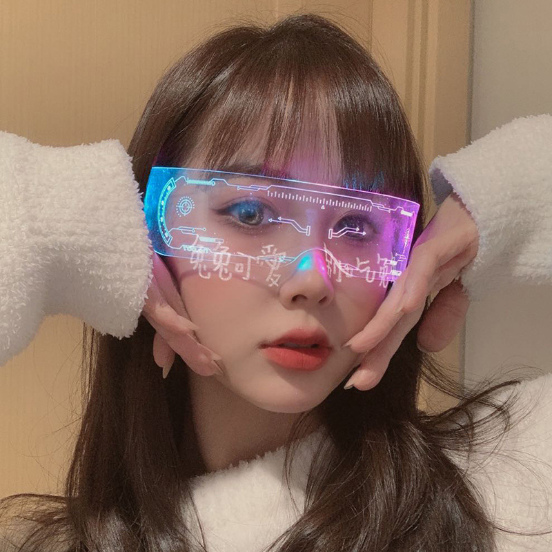 LED 빛나는 다채로운 선글라스 현대 펑크 고글 남자  - Neon Sign Party 리뷰 및 가격
