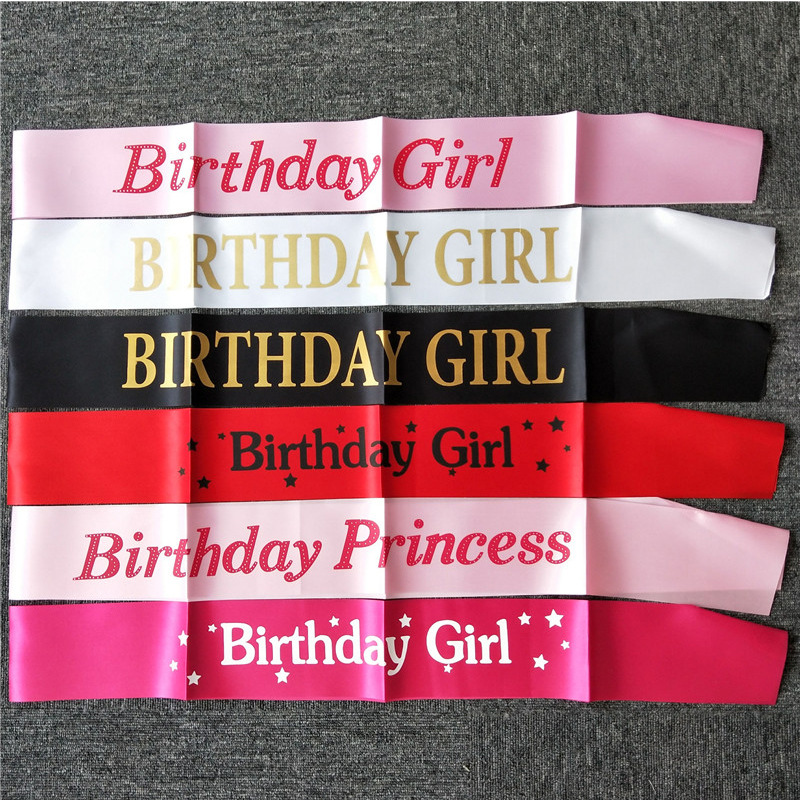 생일 소녀 리본 어깨 거들, 반짝이 새틴 새틴 새시,  - Birthday Sash Glitter 리뷰 및 가격