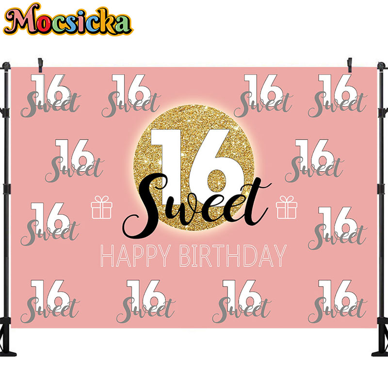 모크시카 스위트 16 생일 배경 파티 장식 소년 소녀  - Dessert Table Backdrop 리뷰 및 가격