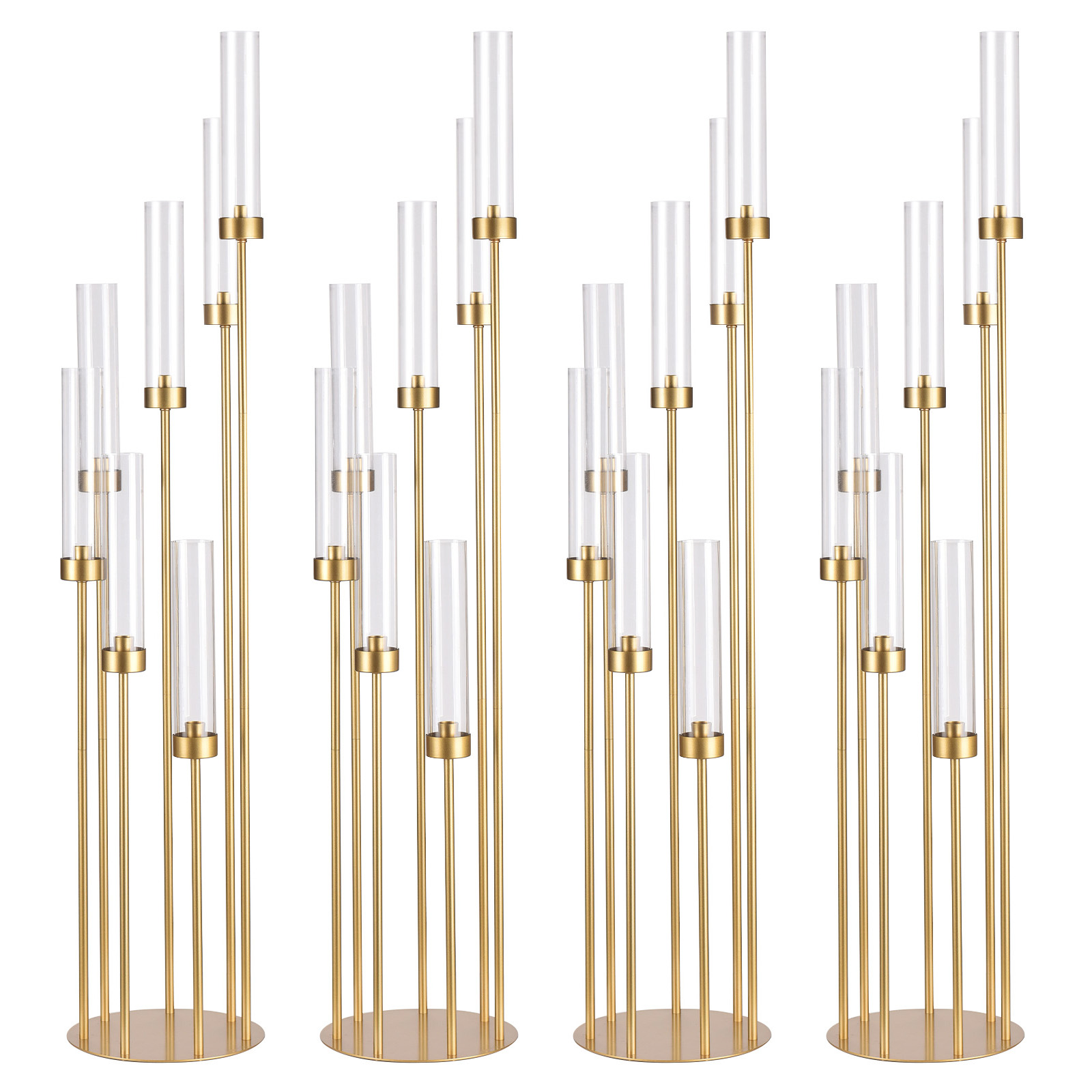 4세트 7암 골드 플로어 캔들라브라 48인치 높이 웨딩 - Centerpiece Stick 리뷰 및 가격
