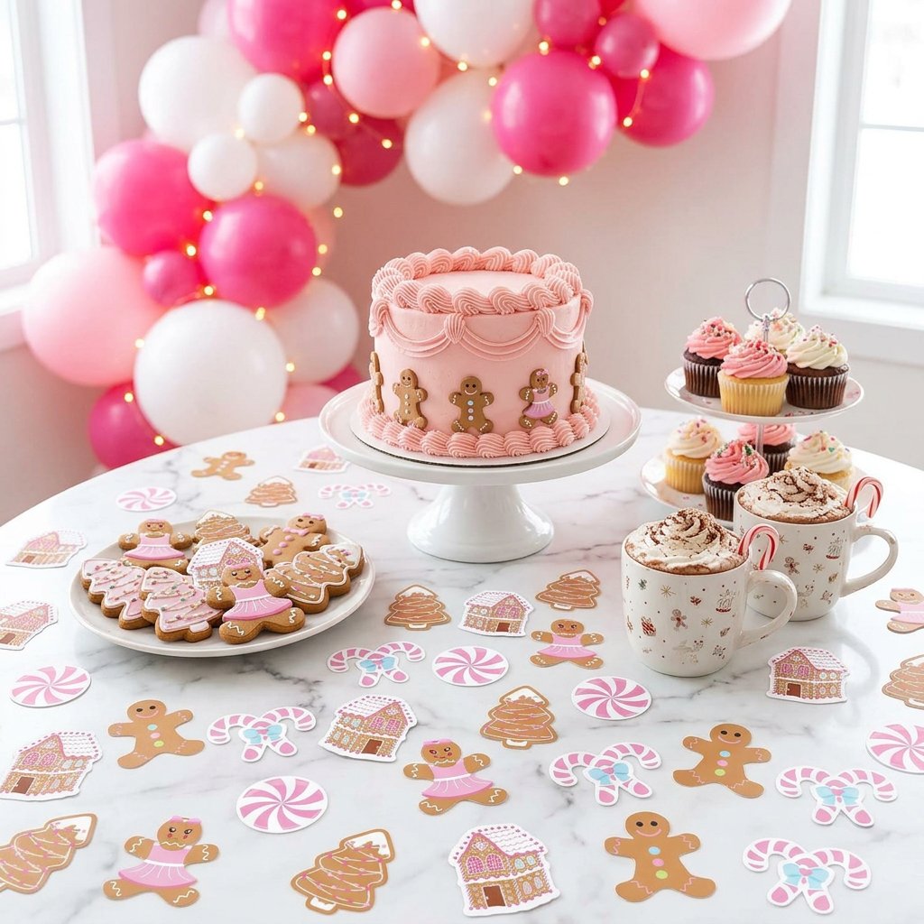 330개 핑크 진저브레드 크리스마스 컨페티 캔디 케인  - Papercraft Supply Confetti 리뷰 및 가격