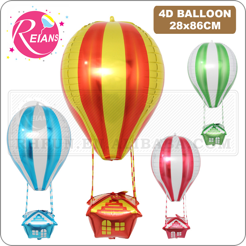 34 인치 4D 뜨거운 공기 풍선 모양 알루미늄 호일  - Party Event Supplier 리뷰 및 가격