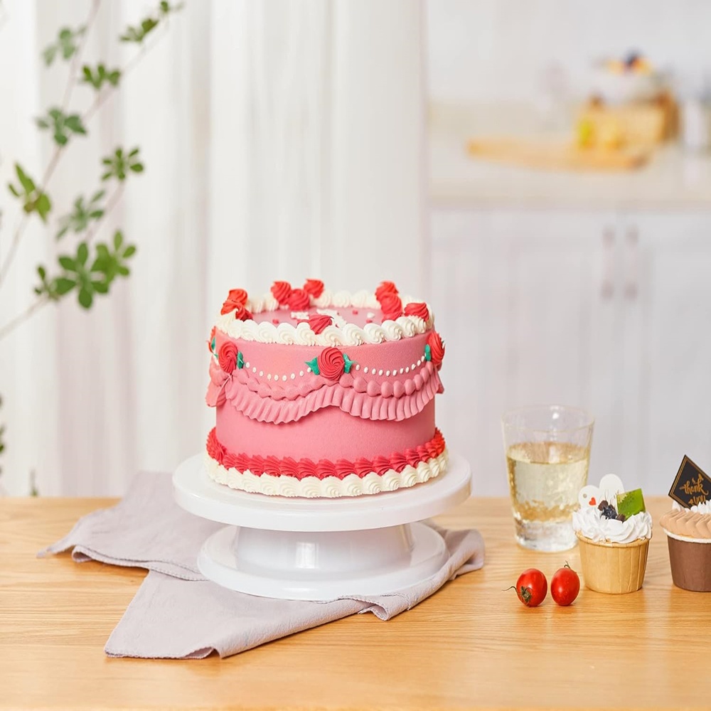 플라스틱 회전 케이크 턴테이블 세트, 회전식 케이크 데 - Cupcake Stand Tier 리뷰 및 가격
