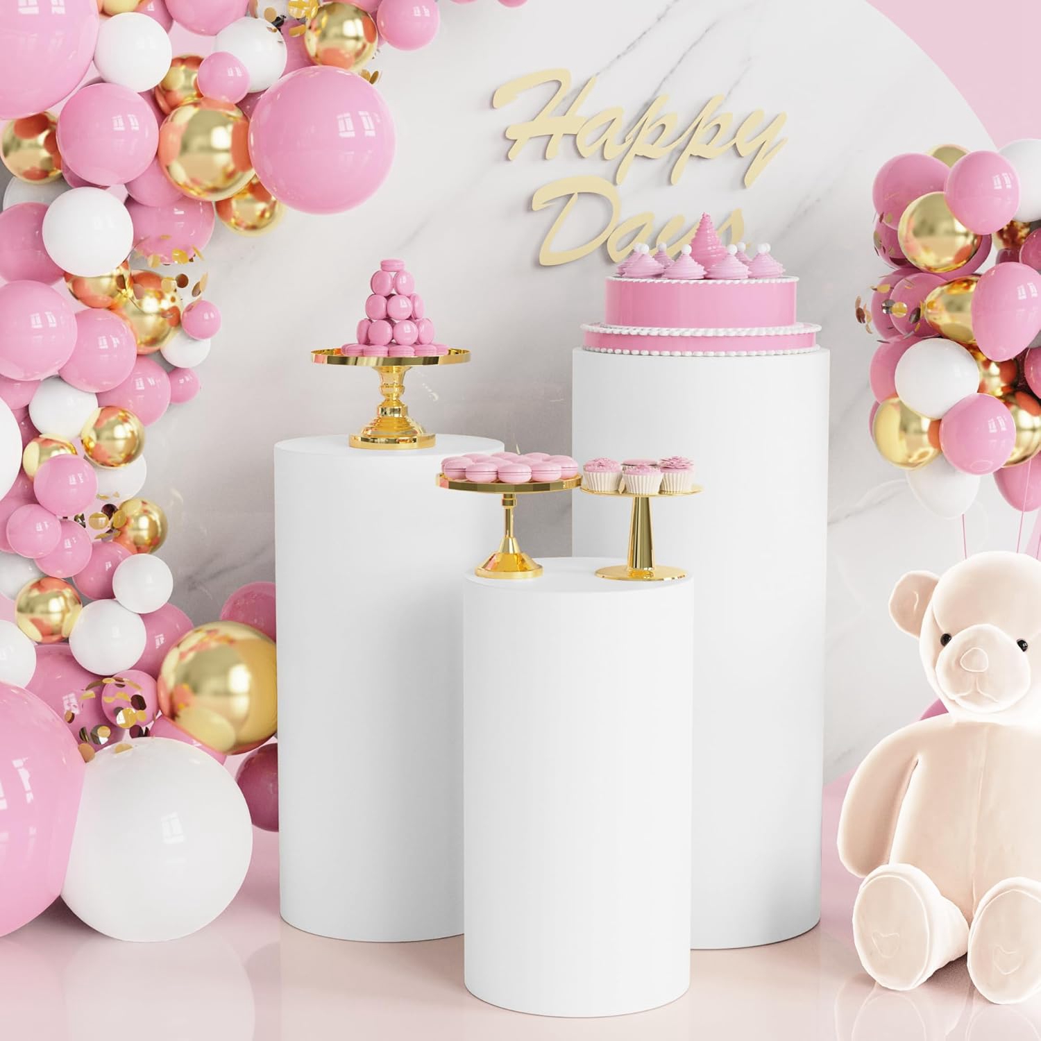 Yeele 1PCS/3PCS/5PCS 흰색 실린더 스탠 - Dessert Table Backdrop 리뷰 및 가격