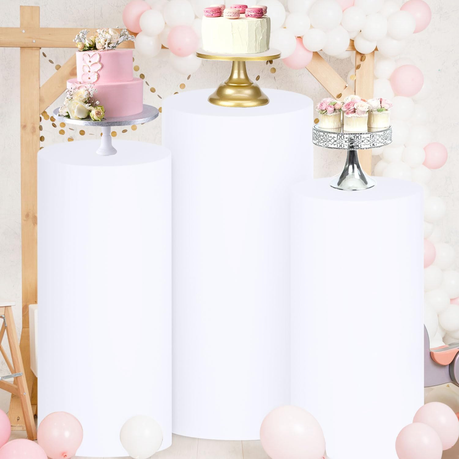 Yeele 1PCS/3PCS/5PCS 흰색 실린더 스탠 - Dessert Table Backdrop 리뷰 및 가격